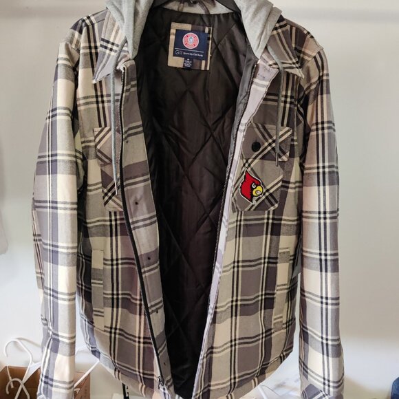 NWT GIII Sports Men University of Louisville Shirt Jacket Gray Size M $120 1D076 - Picture 3 of 5